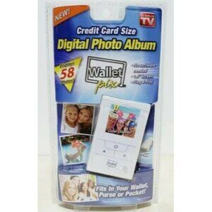 Wallet Pix Credit Card Size Digital Photo Album 1.5" Screen Plug & Play Holds 58